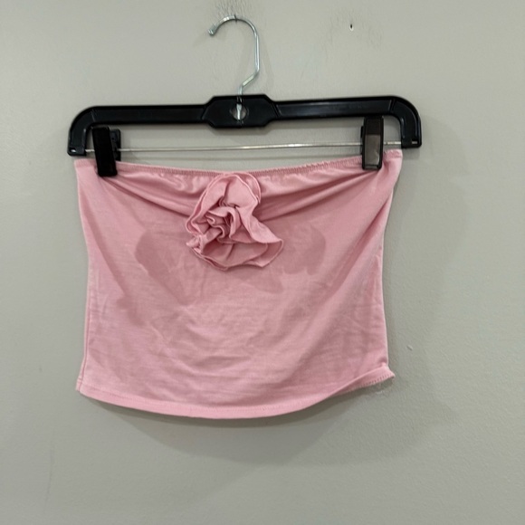 Reformation Adalynn Two Piece Rosette Strapless Top Maxi Skirt Baby Girl Pink - Picture 7 of 8